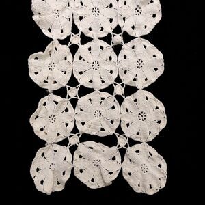 Vintage White Cotton Table Runner Handwoven 10 1/2" X 42" #B93